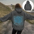 thumbnail image 2 of Juosiy Women Oversize Solid Color Hoodie Casual Loose Cute Graphic Printed Long Sleeve Sweatshirt, 2 of 7