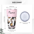 thumbnail image 4 of Picia Cute Cats Pattern 20 oz Tumbler Stainless Steel Vacuum Insulated Coffee Ice Cup Double Wall Travel Flask Dual Lid Water Bottle, Eco-friendly Car Cup-Without Straw, 4 of 8