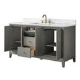 thumbnail image 5 of Vanity Art 60" Bathroom Vanity with Sink and Engineered Marble Top, Freestanding Storage Cabinet with 2 Drawers, 2 Shelves and 1 Flip Down Tray, 5 of 6