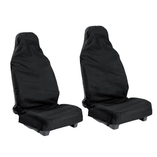 2 protectores universales de fundas de asiento de nailon impermeables para vehículos de vehículos (negro)