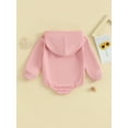 thumbnail image 5 of Musuos Newborn Baby Hooded Romper 3M 6M 12M 18M 24M Long Sleeve Front Pocket Solid Color Bodysuit Playsuit for Baby Boys GIrls, 5 of 10