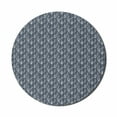 thumbnail image 1 of Japanese Mouse Pad for Computers, Flourishing Eastern Flowers on Stripes Graphic Vertical Pattern, Round Non-Slip Thick Rubber Modern Gaming Mousepad, 8" Round, Charcoal Grey Dark Blue, by Ambesonne, 1 of 2