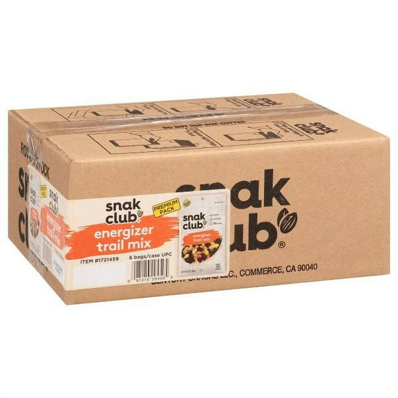 Snak Club Energizer Trail Mix, 6.75oz Bags (Pack of 6)