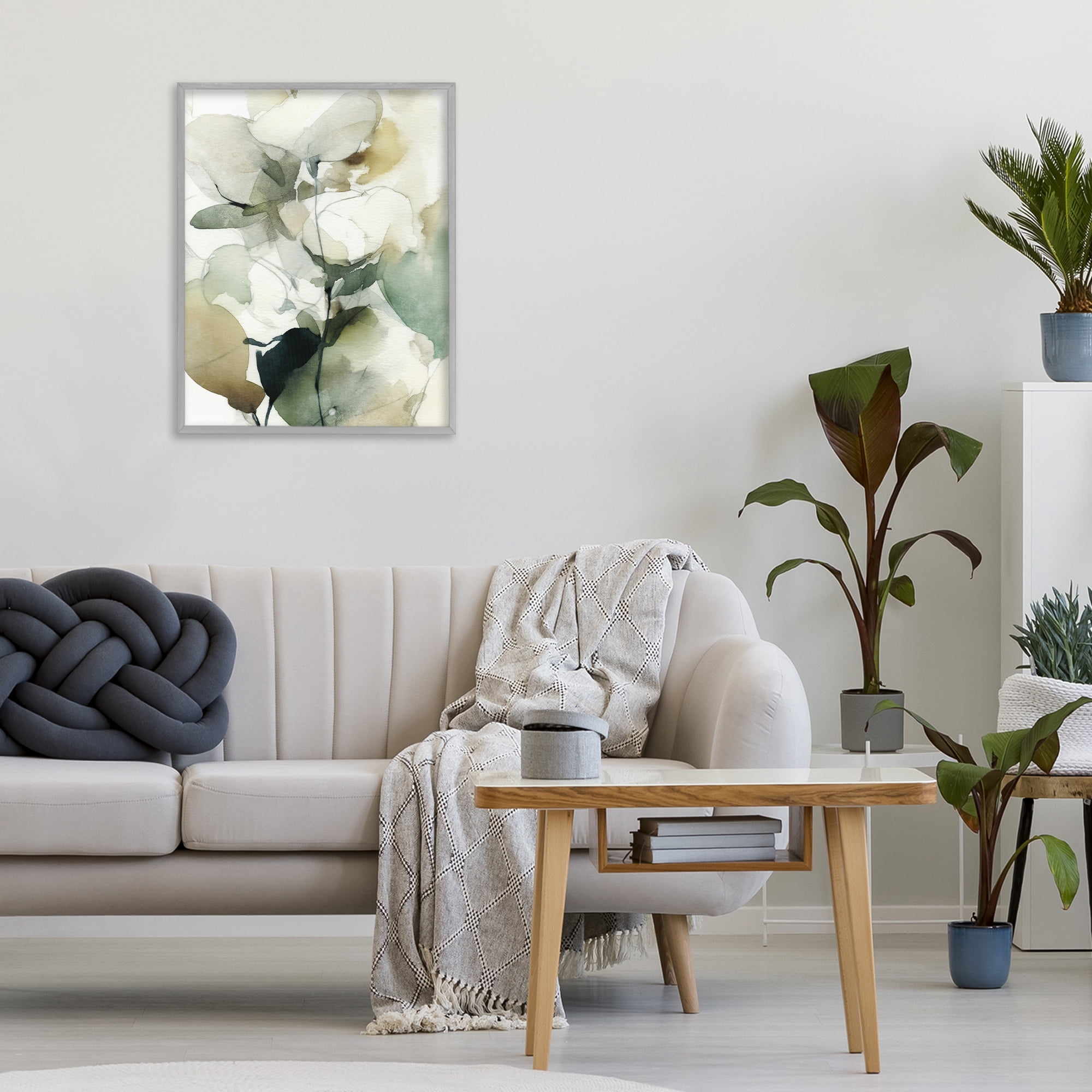 Stupell Industries Floral Branches in Motion Gray Framed Giclee Art, design by Svetlana Aleynikova