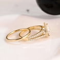 thumbnail image 4 of vylahjewellery Luxury Pear Cut Engagement Ring Set for Her 14K Vermeil Yellow Gold Split Shank Anniversary Ring Halo Moissanite Wedding Bridal Double Band Rings, 4 of 9