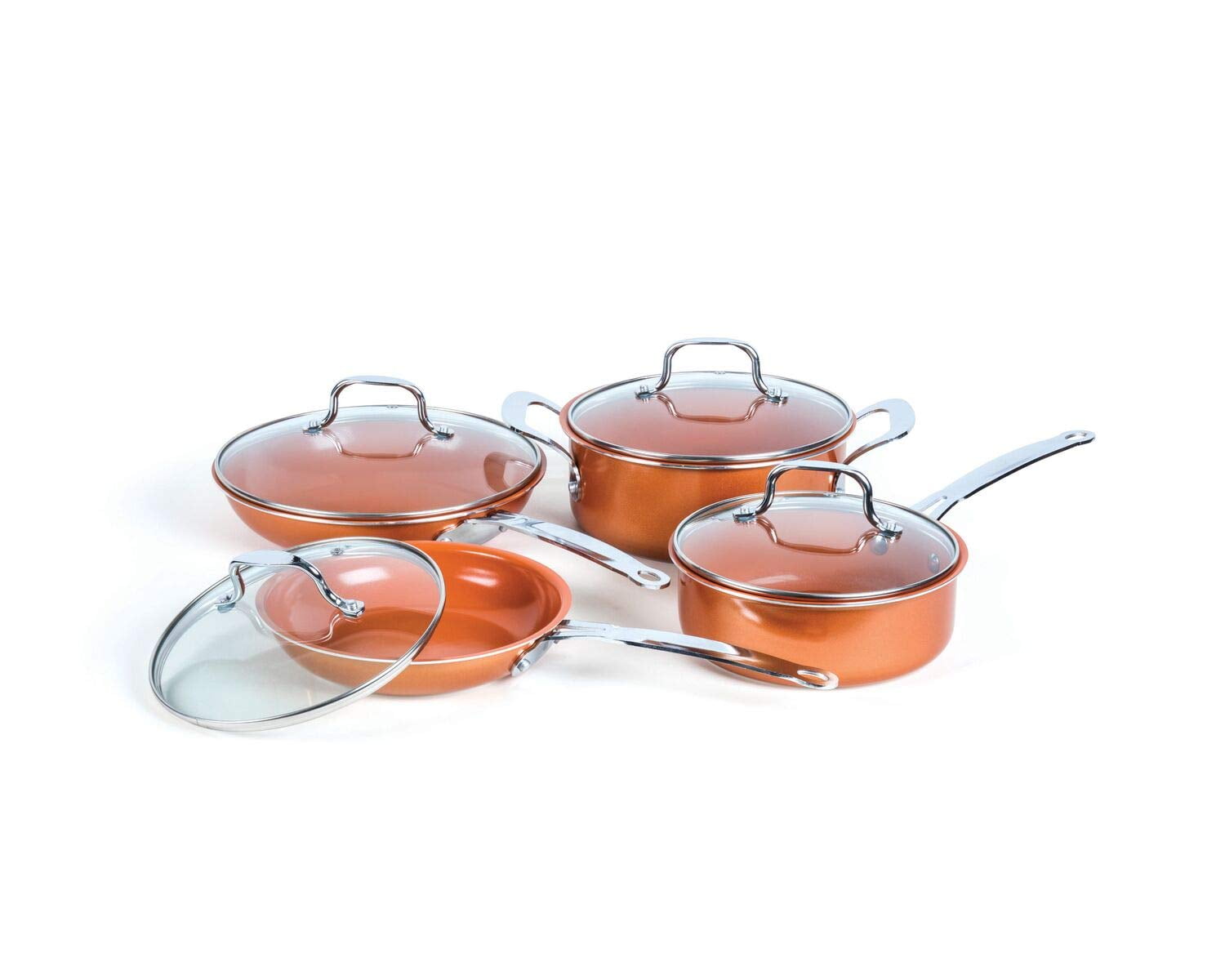 8 Piece NonStick Copper Cookware Set