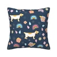 thumbnail image 1 of Square Throw Pillow Covers with Core, Cartoon Dog Blue Background Pillows for Sofa Beds, 18" x 18" Multicolor, 1 of 9