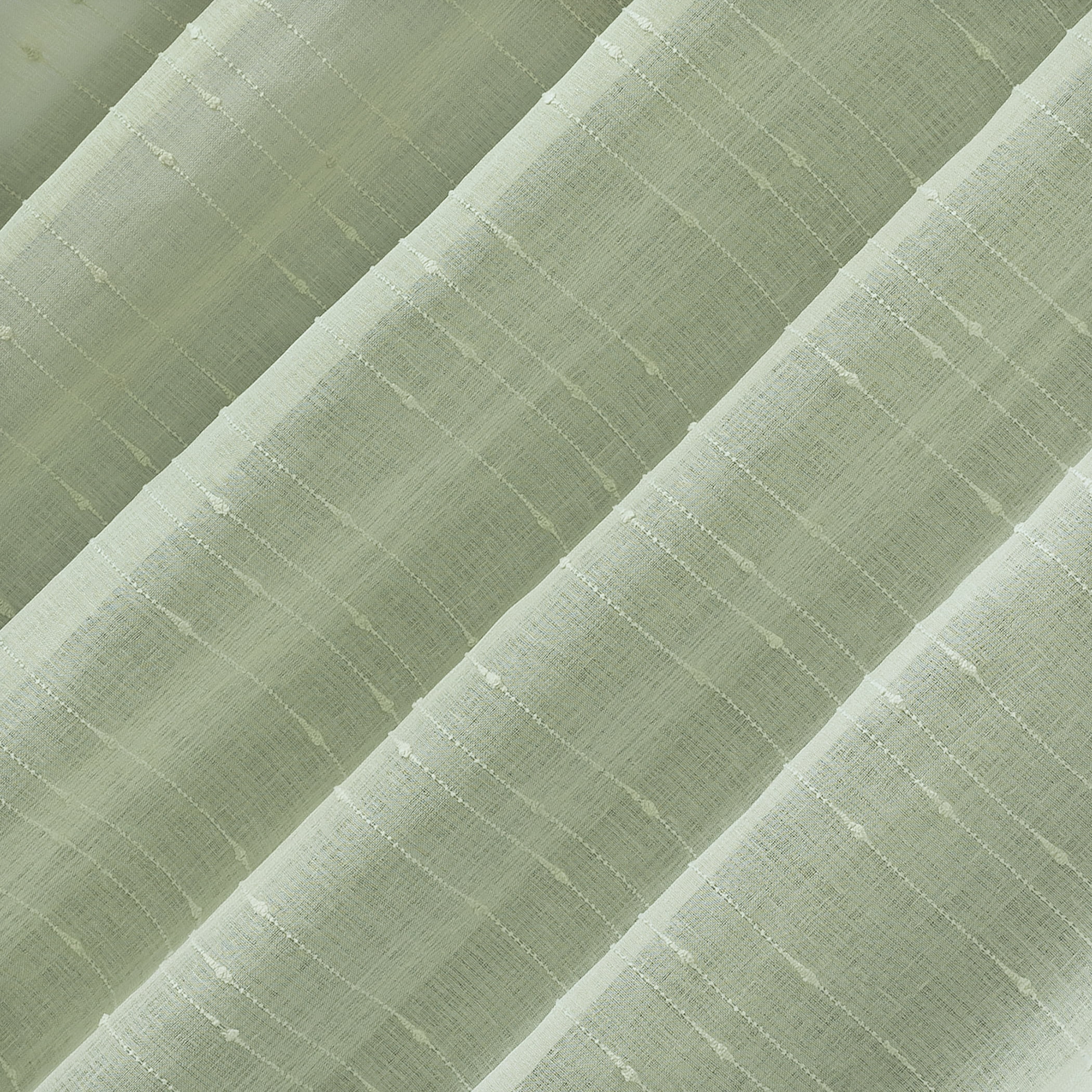 No. 918 Noemi Slub Stripe Rope Tab Semi-Sheer Curtain Panel, 1-Piece Tab Top Indoor Window Panel, 50”x96", Sage Green