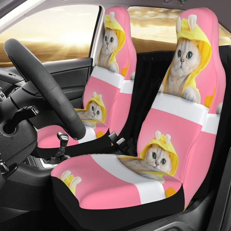Poodle Car Seat Covers - Pink (Set of 2) Poodle Car Seat Covers - Pink (Set of 2)