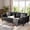 Leather Black, variant on 83" Wide Modern 3-Seater Upholstered Faux Leather Sofa, Comfort Deep Seat Couch with Spring Supported Cushion & Detachable Back Pillows for Multi-Space Home Use