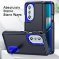 thumbnail image 3 of for Moto Edge Plus 2022 Case Moto Edge 30 Pro Case with Kickstand Case 3-Layer Military Grade Protective Case Cover Silicone Shockproof for Motorola Moto Edge Plus+ 2022 Phone Case (Navy+Blue), 3 of 17