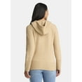 thumbnail image 3 of Time and Tru Women's Zip Front Hoodie Sweater, Midweight, Sizes XS-XXXL, 3 of 5