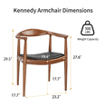 thumbnail image 2 of Polynices Modern Dining Chair, Mid Century Solid Wood Armchair, Kennedy Chair for Kitchen Dining Room Office, Walnut, 2 of 7