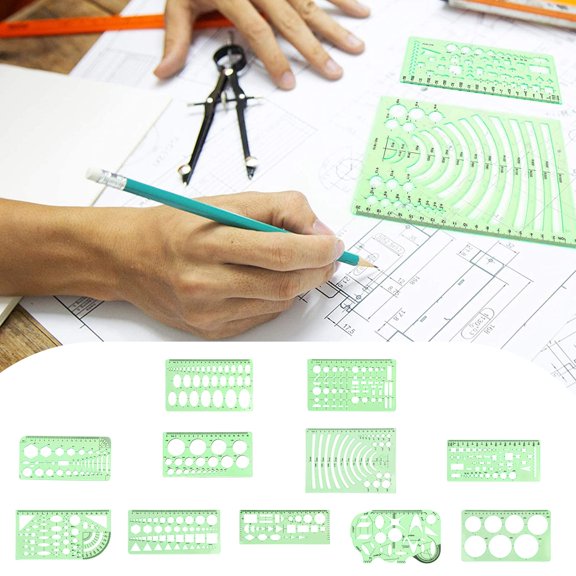 Geometric Drawing Template Drawing Template Measuring Tool 11PC