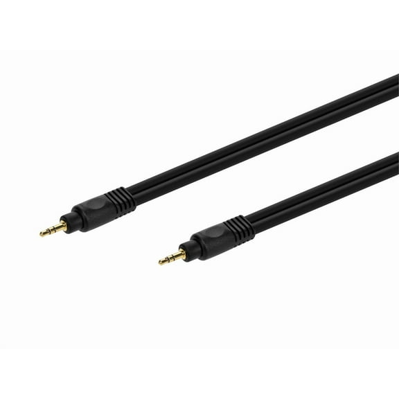 Monoprice Audio Cable - 35 Feet - Black | Premium 3.5mm Stereo Male to 3.5mm Stereo Male 22AWG, Gold Plated