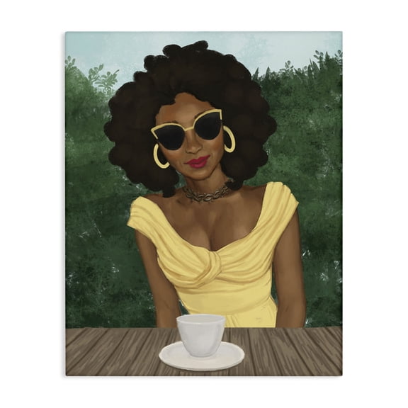 Stupell Industries Modern Fashion Designer Model Latte Break Canvas Art, 24 x 30, by Ziwei Li