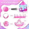 thumbnail image 5 of PigPigPen 3PC Princess Tent for Girls with Kids Ball Pit & Baby Tunnel Indoor Outdoor Polyester Toddlers Toys, 5 of 6