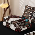 thumbnail image 5 of Erosebridal Vintage Mandala Zipper Twin Comforter Sets with Fitted Sheet and 2 Pillowcases, Traditional Feather Zipper Bedding Set, Rust Turquoise, Black Reversible, 5 of 7