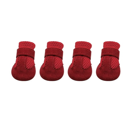 

Net Shoes Dog Mesh Shoes Dog Boots Non Slip Shoes Strong Non Slip Soles Pet Sports Shoes 4 Sets