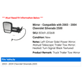 thumbnail image 2 of Mirror - Compatible with 2003 - 2004 Chevy Silverado 2500, 2 of 3