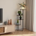 thumbnail image 6 of Homy Casa 4-Tier Ladder Shelf, Modern Wooden and Metal Display Stand, Vertical Storage Rack for Living Room, Office, or Bedroom, Brown, 6 of 8