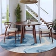 thumbnail image 3 of Round Rugs 6 Ft, Blue Marble Non Slip Area Rugs for Kitchen Bedroom Entryway, Summer Ocean Wave Blue Ombre Washable Carpet Runner Rug Floor Mats for Bedroom Home Decor, 3 of 8