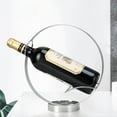 thumbnail image 5 of Metal Single Tabletop Wine Rack – Freestanding Countertop Decorative Wine Bottle Holder, Unique Wine Gifts and Accessories for Wine Lovers (Silver), 5 of 12