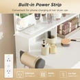 thumbnail image 6 of Modern Vanity Table Set with Lighted Mirror,Makeup Table with 2 Drawers & Power Strip,Dresser Desk for Girls, Women, White, 6 of 12