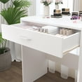thumbnail image 4 of NAIYUFA Small Vanity Desk,Modern Makeup Vanity Desk with Mirror ,Small Vanity with Storage Drawer & Chair, Vanity Table Set for Bedroom Small Space,White, 4 of 8