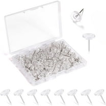 200 PCS Push Pins, Plastic Round Head Steel Point Clear Thumb Tacks for Wall, Cork Board, Crafts and Office Organization (Clear)