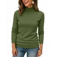 thumbnail image 4 of Turtleneck Sweaters for Women, Long Sleeve Casual Pullover Tops, Lightweight Winter Knit Wear for Soft Comfort 2026 Green 2XL, 4 of 5