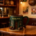 thumbnail image 4 of 2pcs Irish Pub Style Ceramic Mugs, 12oz Decorative Coffee & Tea Cups with Irish Design, Durable Drinkware for Home Bar, Kitchen Counter & Desktop Decoration, Daily Use Mug, 5.91*4.72in, Multicolor, 4 of 7