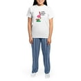thumbnail image 4 of CafePress - Christmas Flamingo Women's Light Pajamas - Women's Short Sleeve Print T-Shirt and Pants Light Cotton Pajama Set, 4 of 7