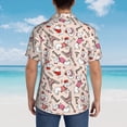 thumbnail image 4 of Sikiie Dachshund And Eiffel Tower Print Men's Hawaiian Shirt, Summer Beach Button Pocket Short Sleeve T-Shirt,Medium, 4 of 7