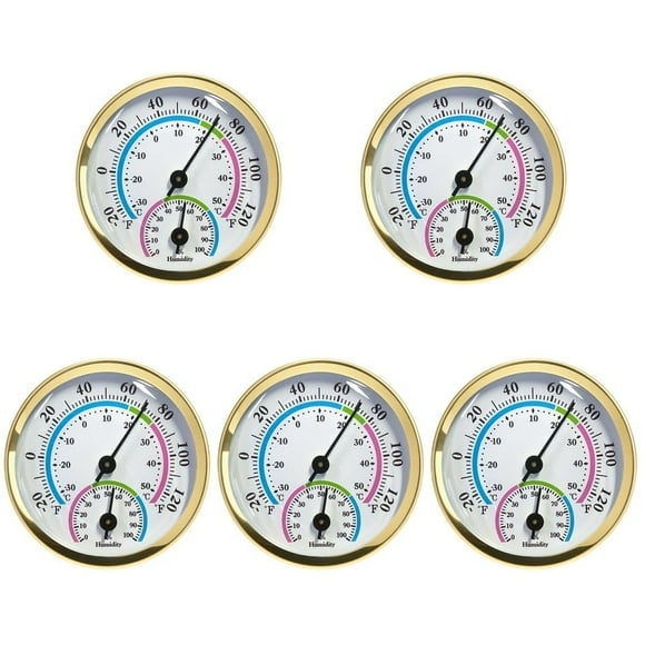 Hlonkthermomètre Thermomètres Extérieurs pour Patio Horloge Murale Automatique en Aluminium Ensemble de 5