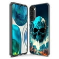 thumbnail image 3 of MUNDAZE Motorola Moto G Pure Blue Apocalypse Cyberpunk Skull Feather Double Layer Phone Case Cover, 3 of 5
