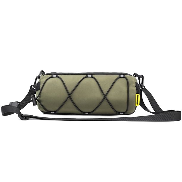Rhinowalk Bolsa para manubrio de bicicleta, bolsa frontal de hombro, bolsa de almacenamiento con correa para el hombro, para carretera, montaña, ciclismo, viajes
