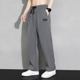 thumbnail image 2 of NOLDARES Sweatpants for Men Fleece Open Bottom Wide Leg Casual Baggy Pants Fashion Elastic Waisted Drawstring Workout Joggers with Pockets(Grey,XL), 2 of 5