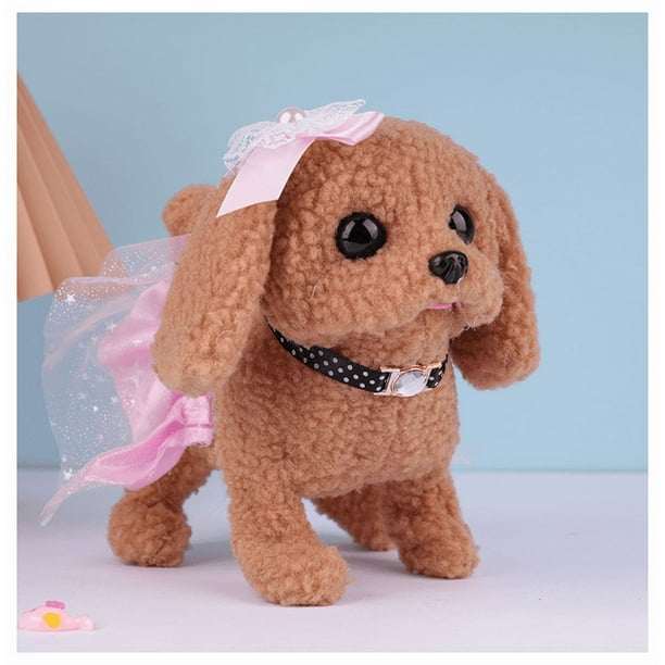 Electric plush toy puppy simulation wearing apron, running, barking, nodding, wagging tail, children's toy doll