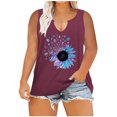 thumbnail image 2 of SMihono Womens Tops Womens Tank Top Women Oversize Summer Women Printed Color Dots V Neck Tank Sleeveless Tee Plus Tops Tank Tops for Women Womens Summer Tops, 2 of 7