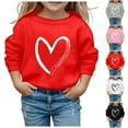 thumbnail image 2 of Utoimkio Toddler Boy Girls Valentine's Day Crewneck Sweatshirts Long Sleeve Shirts Heart Print Pullover Sweatshirts Tee Tops Little Boy Girls Fall Winter Clothes for Kids 1-12 Years, 2 of 4