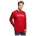 thumbnail image 2 of Daxton Retro Virginia Arch Font Long Sleeves T Shirt Soft Medium Weight Cotton, Red Tee White Font, M, 2 of 2