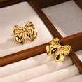 thumbnail image 4 of Gold Bow Earrings for Women Bow Stud Earrings Dainty Ribbon Earrings Small Bowknot Earrings Jewelry Birthday Christmas Gifts, 4 of 7