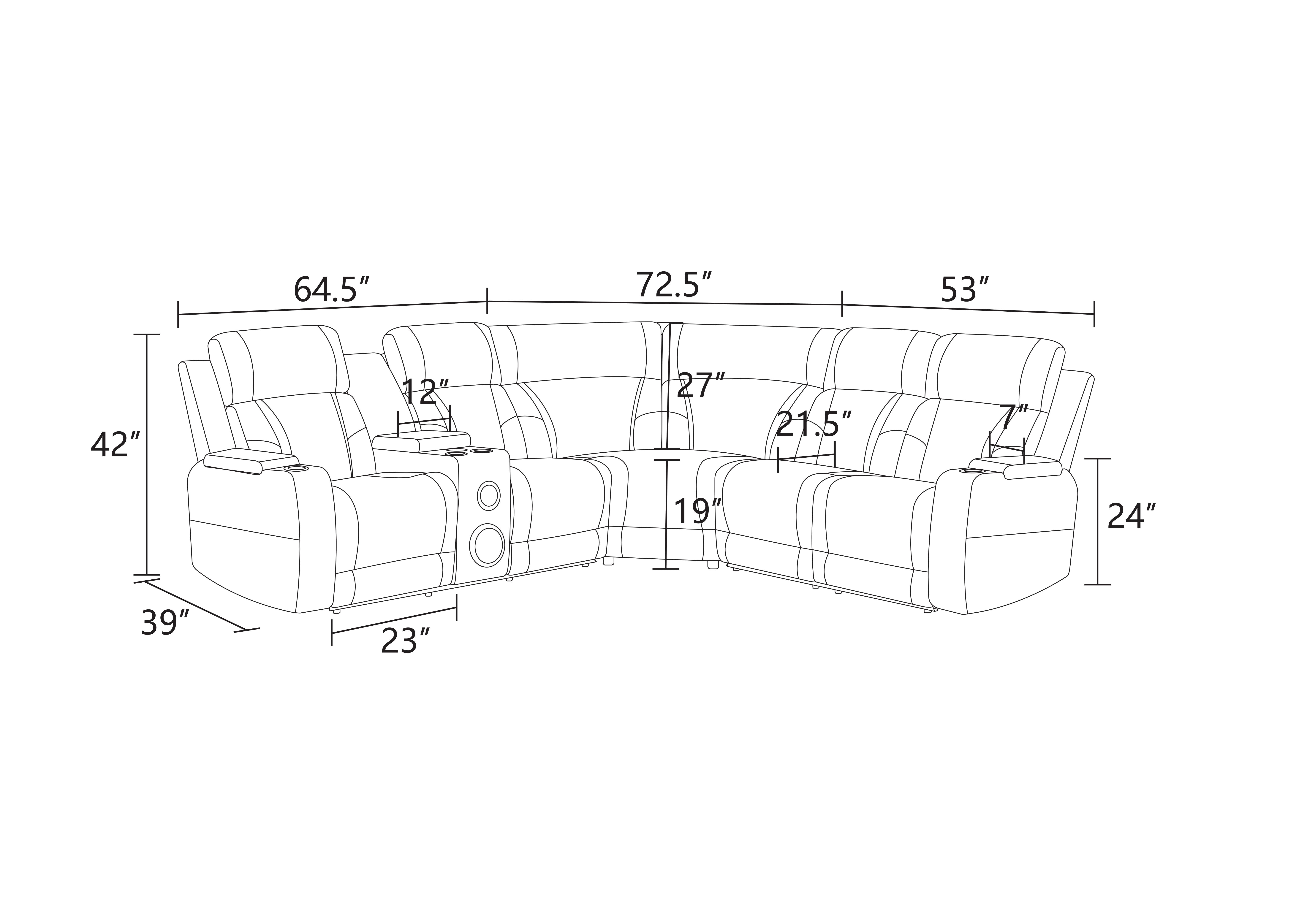 Gewnee Power Reclining Sectional Sofa, Air Leather, 110‑115° Adjustable Recline, USB & Type‑C Charging, Bluetooth Speaker, Cup Holders, Comfort Couch for Living Room Home Theater, Bluish Gray