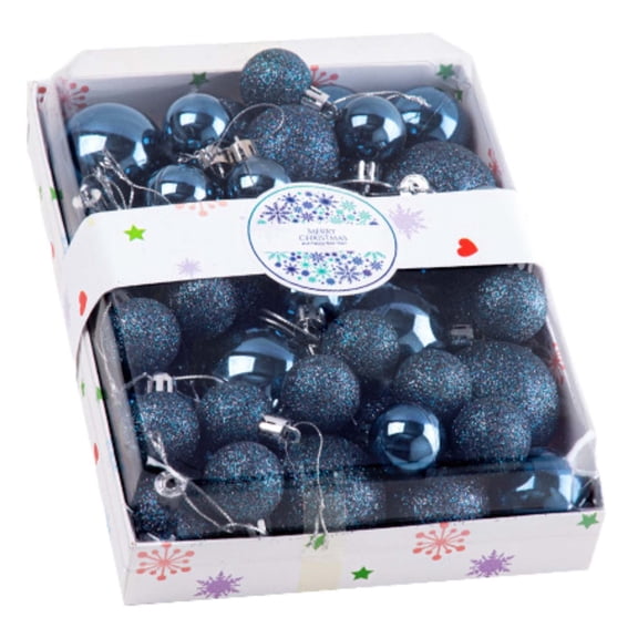 42PCS Blue Christmas Ball Ornaments, Shatterproof Vintage Christmas Decorations, Multiple Hanging Balls Christmas Tree Ornaments for Xmas Tree, Holiday