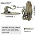 thumbnail image 2 of Uxcell 2pcs Zinc Alloy Window Curtain Tieback Holders Hook Drapery Screens Holdbacks Hooks, Bronze Tone, 2 of 7