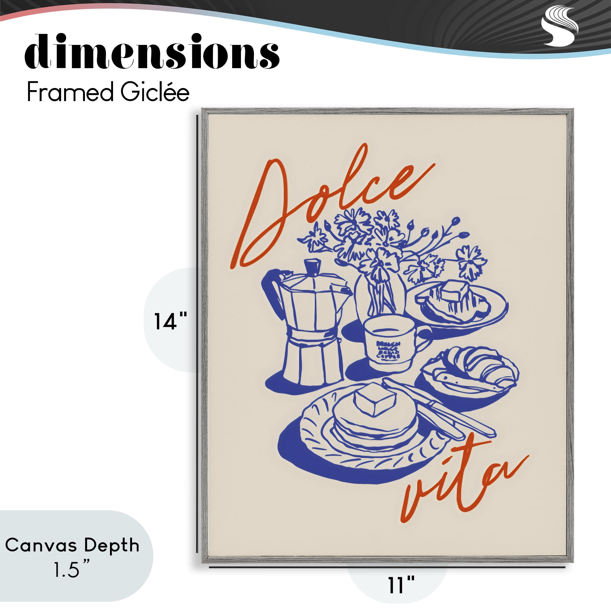 Stupell Industries Retro Breakfast Morning Spread Gray Framed Giclee Art, design by The Prints Vibe