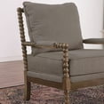 thumbnail image 2 of Morden Fort Mid Century Arm Accent Chair for Living Room, Upholstered Modern Armchair Spindle Chair with Thick Cushion and Wood Frame, Reading Chair for Bedroom, Office, Brown, 2 of 9