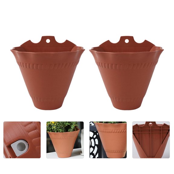 Raindrops 2pcs Garden Hanging Pots Resin for Home Decoration with Rustic Atmosphere Style