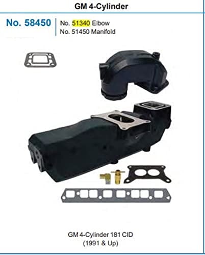 Exhaust Intake Manifold Riser Elbow Compatible with Volvo Penta 1992-2009 3858870 OMC GM 986985 3.0L by FASWORX